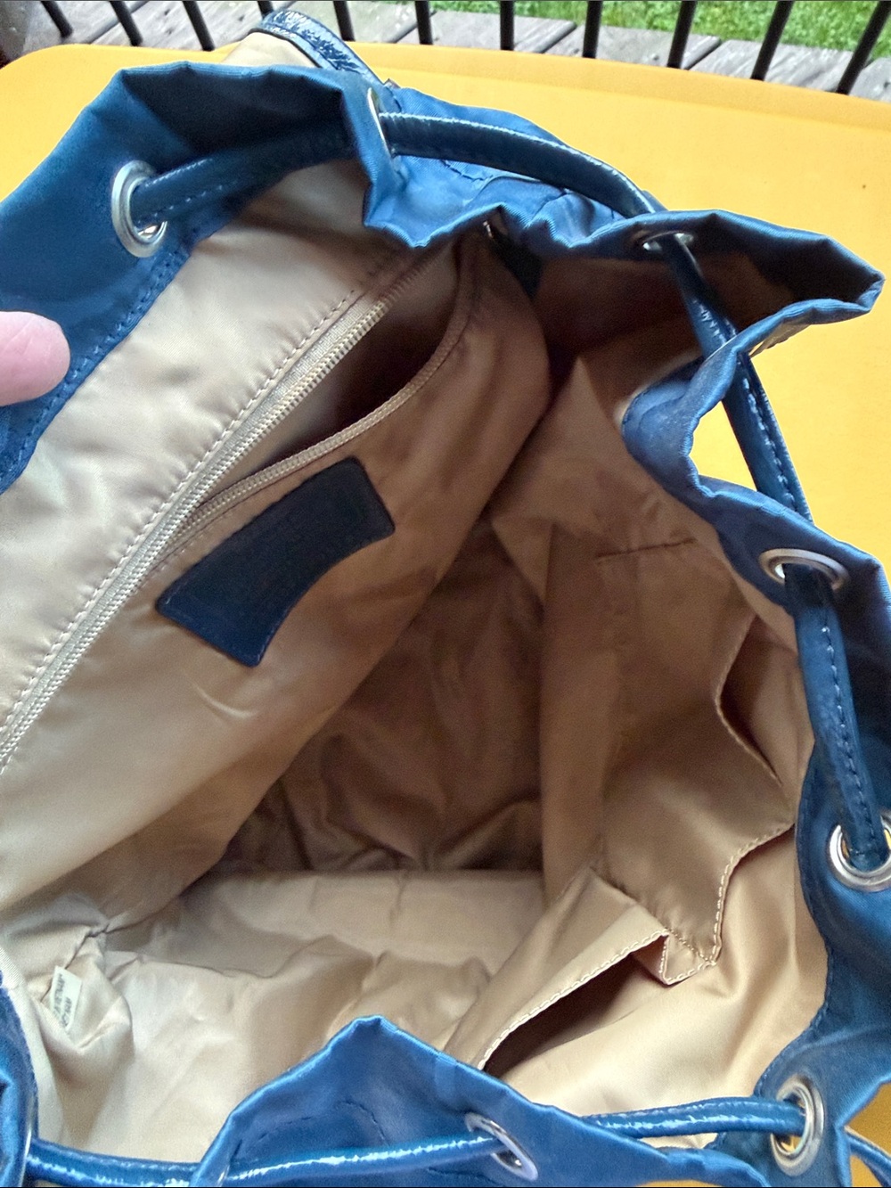 Coach Royal Blue Signature Drawstring Backpack - Picture 6 of 7